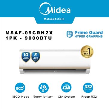 AC Midea Standard 1 PK R32 Series MSAF-09CRN2X Prime Guard Hyper Graphins Cepat Dingin Anti Karat Harga PROMO