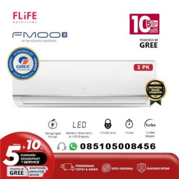 AC Flife Gree 2PK FAC 18FMOO3 NEW Type AC Standart Garansi 5+10 Tahun
